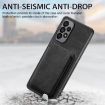 Samsung Galaxy A71 Retro Leather Card Bag Magnetic Phone Case - Black - 5
