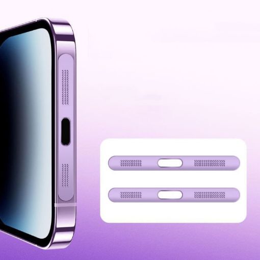 2pcs/Set iPhone 12/13/14/15 Speaker Dust-Proof Mesh Protective Film (Purple) - 1