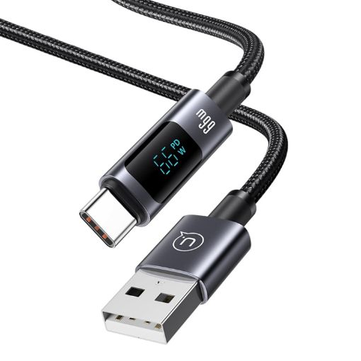 USAMS USB to Type-C 6A Fast Charge Data Cable, 1.2m - Black - 1