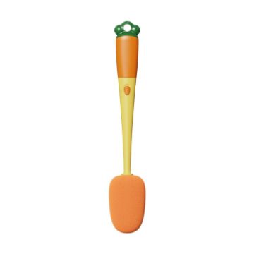 Picture of Long Handle Household Multifunctional Cup Washing Brush Carrot Shape 3 In 1 Cleaning Brush (Yellow)