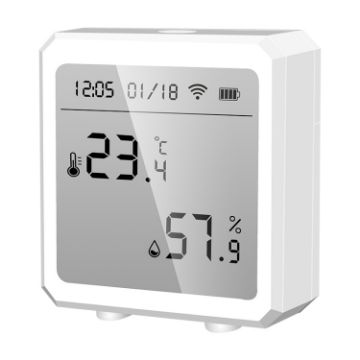Wifi Temperature and Humidity Sensor for Smart Home (White) - 1
