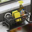 Multifunctional Drain Rack Sponge Rag Storage Shelf Black - 1