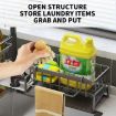 Multifunctional Drain Rack Sponge Rag Storage Shelf Black - 5