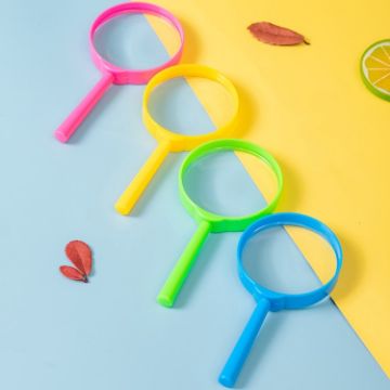 Picture of 4pcs Children Color Magnifier 60mm Handheld Plastic Magnifying Glass, Color Random Delivery