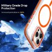 iPhone 13 Dual-Color Clear Acrylic Hybrid TPU MagSafe Phone Case - Orange - 4