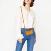 Motorola Moto G04/G24 HT04 Yellow Leather Phone Case with Lanyard - 8