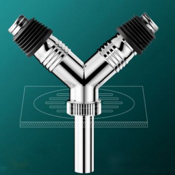 Y-shape Washing Machine Floor Drain Joint Pipe Connector C1 - 1