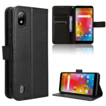 Black Diamond Texture Leather Phone Case for Boost Mobile Bounce 4G - 1
