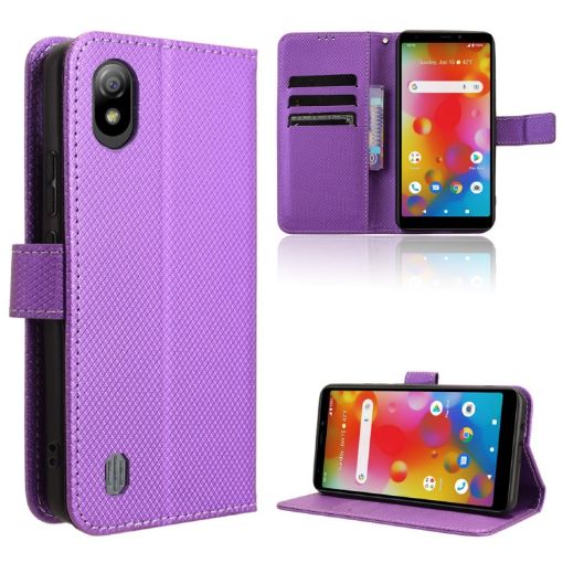 Boost Mobile Bounce 4G Purple Leather Phone Case - 1