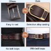 Picture of Dandali 120cm Mens Rubberized Pin Buckle Belt Casual Alloy Buckle Belt, Style: Silver Leather Pin Buckle (Black)