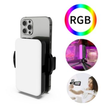 Picture of RGB Fill Light Photography Lamp With Hidden Folding Phone Clip & Cold Shoe Interface F-615