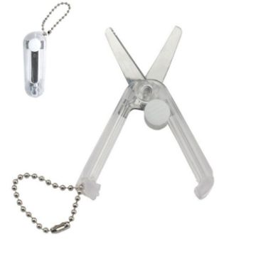 Picture of Portable Retractable Folding Scissors Mini Multifunctional Cutting Tools (Transparent)