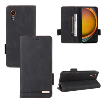 Samsung Galaxy Xcover 7 Leather Phone Case - Black - 1