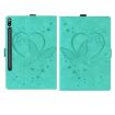 Samsung Galaxy Tab S9 FE Mint Green Butterfly Embossed Leather Tablet Case - 2