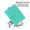 Samsung Galaxy Tab S9 FE Mint Green Butterfly Embossed Leather Tablet Case - 5