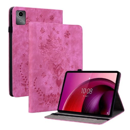 Lenovo Tab M11/Xiaoxin Pad 11 2024 Butterfly Rose Embossed Leather Tablet Case - 1