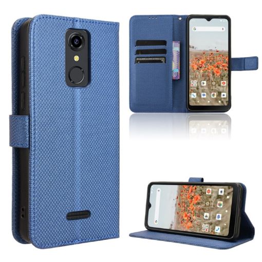 Consumer Cellular Iris Connect Blue Leather Phone Case - 1