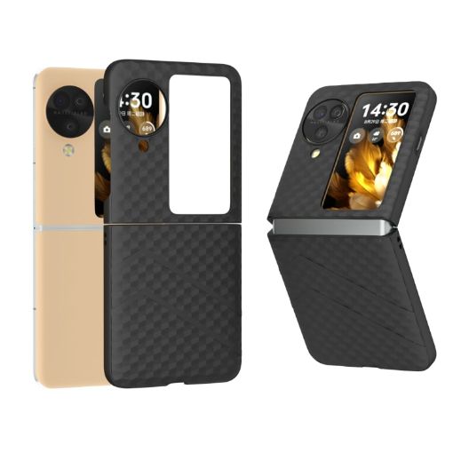 OPPO Find N3 Flip Wave Pattern Matte PC Phone Case - Black - 1
