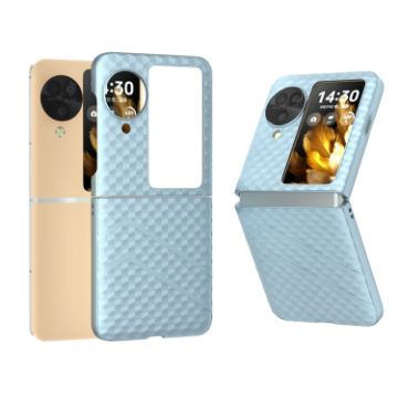 OPPO Find N3 Flip Wave Pattern Matte PC Phone Case - Ice Blue - 1