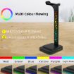 RGB Illuminated Headset Holder Dual USB Gaming Display Rack - 4