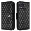 Nokia C22 Rhombic Texture Flip Leather Phone Case - Black - 2