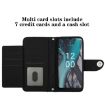 Nokia C22 Rhombic Texture Flip Leather Phone Case - Black - 5