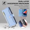OPPO Find X5 Pro Blue Leather Phone Case - Cross-body Zipper Wallet - 4