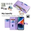 OPPO Find X5 Pro Purple Leather Phone Case - Cross-body Zipper Wallet - 2