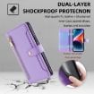 OPPO Find X5 Pro Purple Leather Phone Case - Cross-body Zipper Wallet - 4