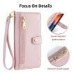 OPPO Find X5 Pro Pink Leather Phone Case - Cross-body Zipper Wallet - 3