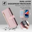 OPPO Find X5 Pro Pink Leather Phone Case - Cross-body Zipper Wallet - 4