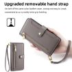 OPPO Find X5 Pro Sheep Texture Cross-body Zipper Wallet Leather Phone Case - Grey - 6