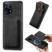 OPPO Find X5 Retro Leather Card Bag Magnetic Phone Case - Black - 1