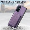 OPPO Find X5 Pro Retro Leather Card Bag Magnetic Phone Case - Purple - 5