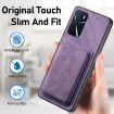 OPPO Find X5 Pro Retro Leather Card Bag Magnetic Phone Case - Purple - 6