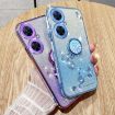 Tecno Camon 19 Neo Purple Glitter Flower Ring Phone Case - 3