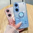 Tecno Camon 19 Neo Purple Glitter Flower Ring Phone Case - 4