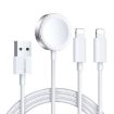 JOYROOM S-IW007 3 in 1 USB to Dual 8 Pin + Magnetic Watch Wireless Charging Data Cable - 1
