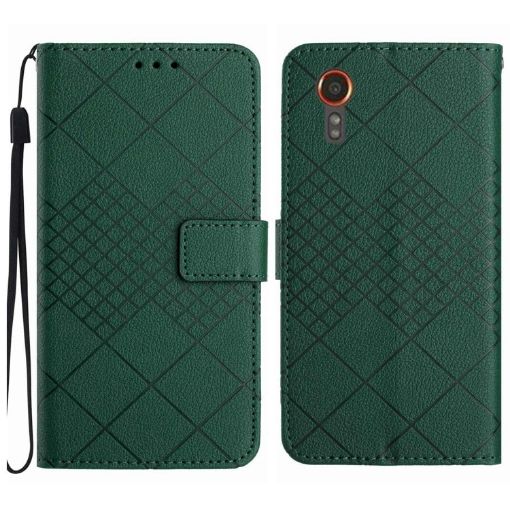 Samsung Galaxy Xcover 7 5G Green Leather Phone Case - 1