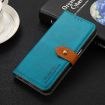 Blue Dual-Color Cowhide Flip Leather Case for Motorola Moto G04/G24 - 2