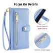 Samsung Galaxy A12 Sheep Texture Cross-body Zipper Wallet Leather Phone Case Blue - 3