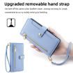 Samsung Galaxy A03s Sheep Texture Cross-body Zipper Wallet Leather Phone Case Blue - 6