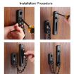Door Buckle Security Chain Anti-burglary Latch - Matte Black - 8