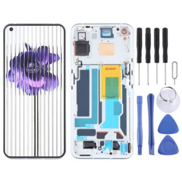For Nothing Phone1 A063 LCD Screen Digitizer Full Assembly with Frame Silver - 1