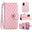 Samsung Galaxy A03s Pink Leather Flip Phone Case with Lanyard - 1