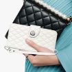Samsung Galaxy S22 5G Rhombic Texture Flip Leather Phone Case - White - 6