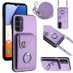 Samsung Galaxy A14 5G Purple Card Bag Ring Holder Case with Lanyard - 1