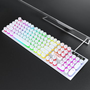 T-WOLF T80 104-Keys RGB Keyboard - White - 1