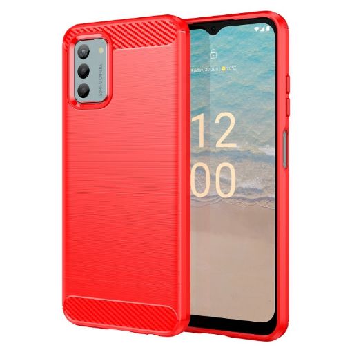 Nokia G42 Carbon Fiber Red TPU Phone Case - Brushed Texture - 1