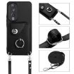 For Honor 90 Organ Card Bag Ring Holder Phone Case - Black - 6